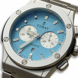 Timas Stainless Steel Watch with Aqua Tifni Dial