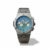 Timas Stainless Steel Watch with Aqua Tifni Dial