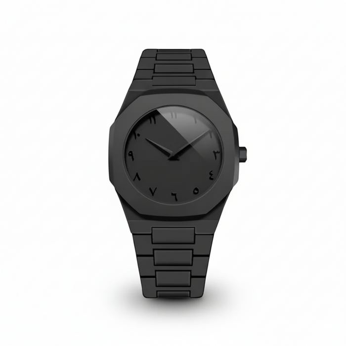 D1 Milano Arabic Dial All Black Luxury Timepiece
