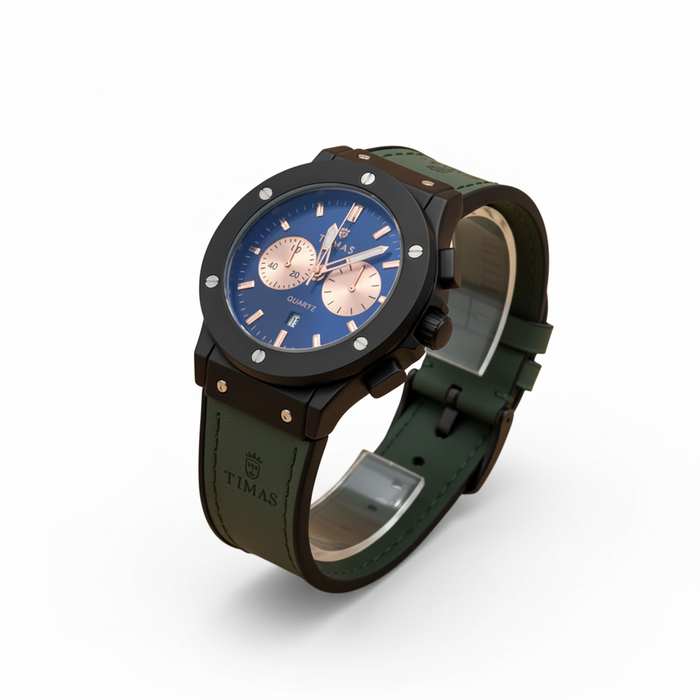 Strap Watch TS‑281 Bold Blue Leather Timepiece